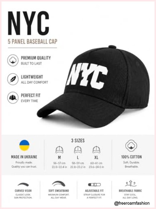 Patriotic Statue of Liberty Baseball Cap 5 Panel Cotton Adjustable Adult